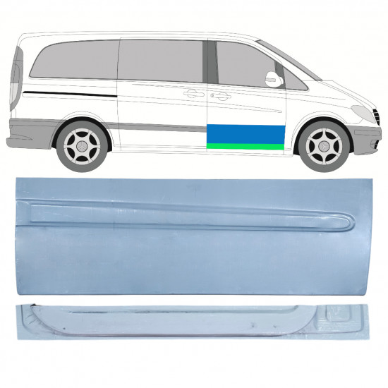 Sisäinen ja ulkoinen etuoven korjauspaneeli varten Mercedes Vito 2003-2014 / Oikea / Sarja 12645