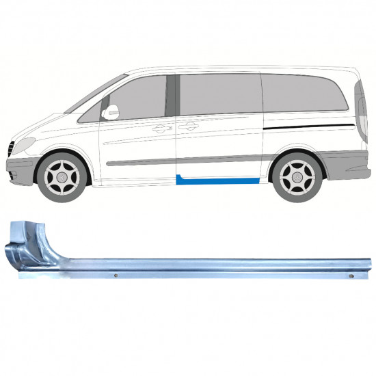 Sivuoven kynnysprofiili varten Mercedes Vito 2003-2014 / Vasen 11871