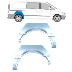 Takalokasuoja korjaussarja varten Mercedes Vito W639 2003-2014 / Vasen+Oikea / Sarja 9462
