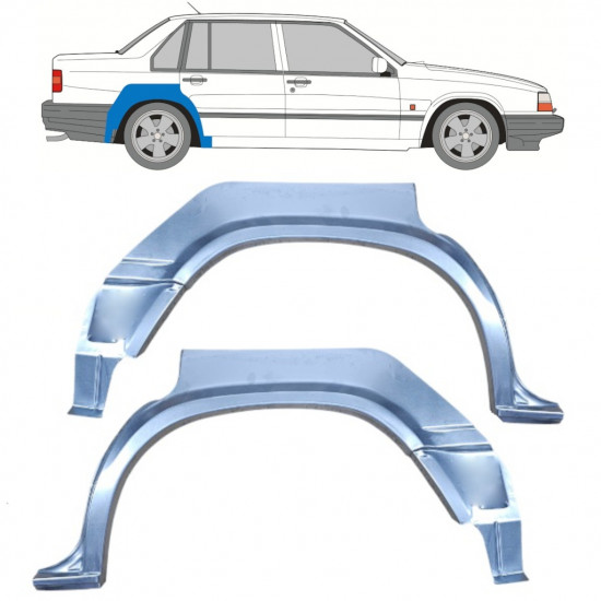 Takalokasuoja korjaussarja varten Volvo 940 1990-1998 / Vasen+Oikea / Sarja 9899