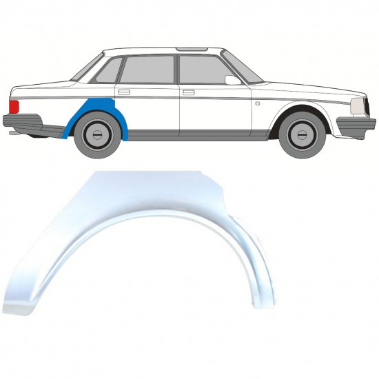 Takalokasuoja korjaussarja varten Volvo 240 1979-1993 / Oikea 8289