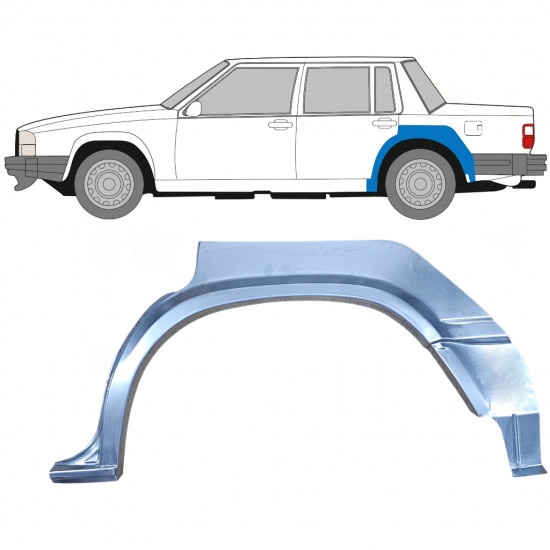 Takalokasuoja korjaussarja varten Volvo 740 1982-1992 / Vasen 8292