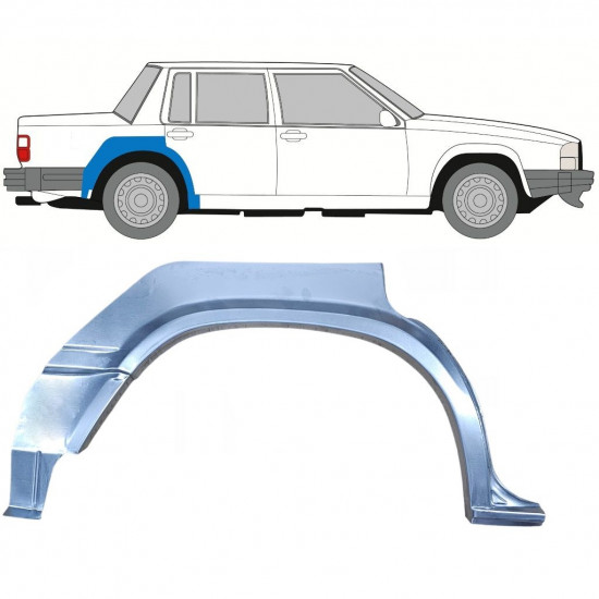 Takalokasuoja korjaussarja varten Volvo 740 1982-1992 / Oikea 8291