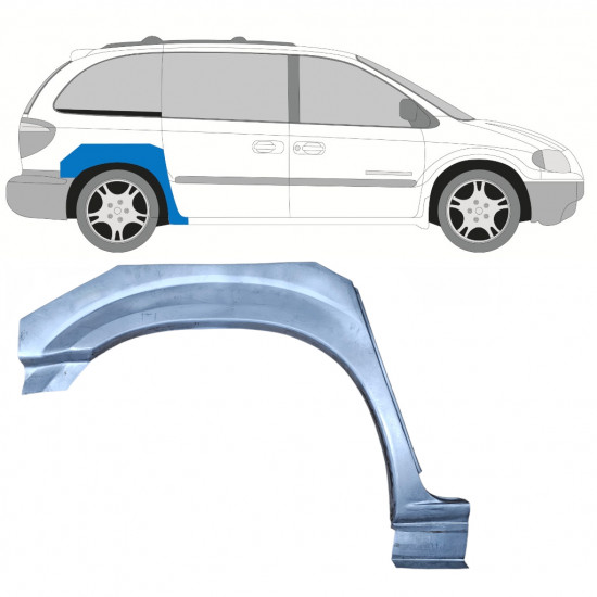 Takalokasuoja korjaussarja varten Chrysler Voyager 2000-2008 / Oikea 11282