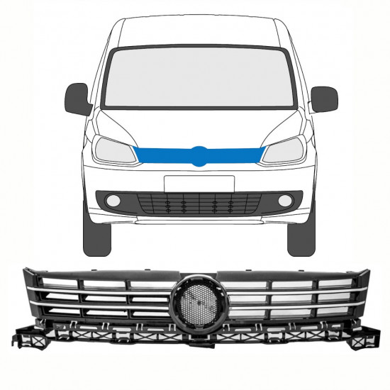 Kromattu säleikkö varten Volkswagen Caddy 2010-2015 /  8415