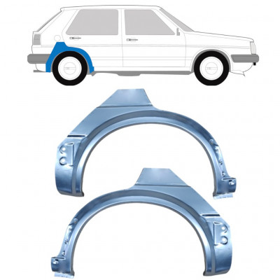 Takalokasuoja korjaussarja varten VW Golf 2 1982- / Vasen+Oikea / Sarja 9679