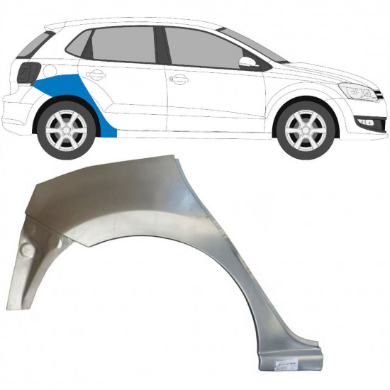 Takalokasuoja korjaussarja varten VW Polo 2009-2017 / Oikea 7122