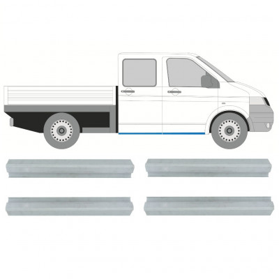 Etu- ja takakynnyksen korjauspaneeli varten VW Transporter T5 2003-2015 / Vasen+Oikea / Tuplakabiini / Sarja 9696