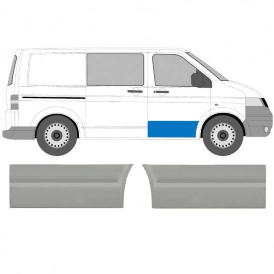 Etuoven ulompi korjausosa varten VW Transporter T5 2003-2015 / Vasen+Oikea / Sarja 9601