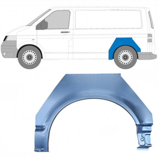 Takalokasuoja korjaussarja varten VW Transporter T5 2003-2015 / Vasen 5382