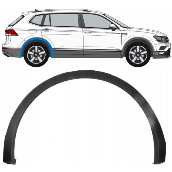 Takalokasuojan sivulista varten Volkswagen Tiguan 2016-2024 Allspace / Oikea 8193