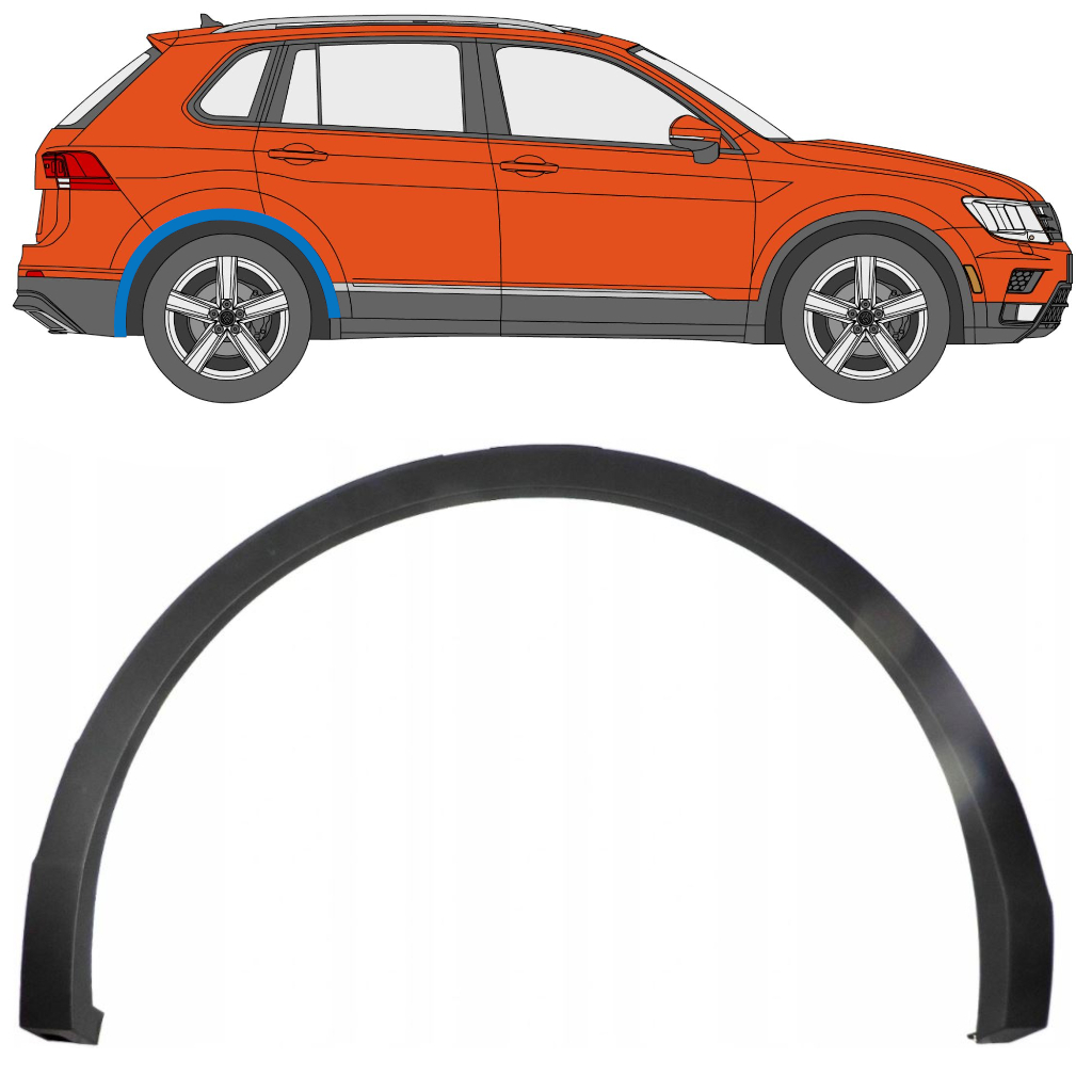 Takalokasuojan Sivulista Varten Volkswagen Tiguan 2016- / Oikea 8193