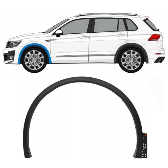 Lokasuojan muovikaaret varten Volkswagen Tiguan 2016-2020 R-Line / Vasen 14862