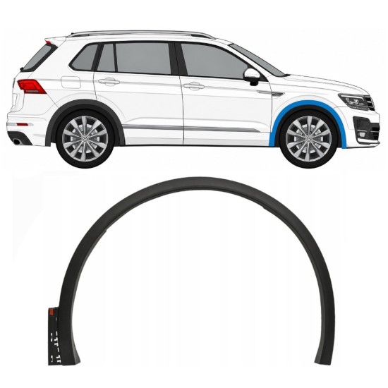 Lokasuojan muovikaaret varten Volkswagen Tiguan 2016-2020 R-Line / Oikea 14861