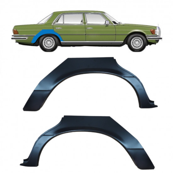 Takalokasuoja korjaussarja varten Mercedes S-class 1972-1980 / Vasen+Oikea / Sarja 9431