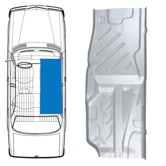 Lattian korjauspaneeli varten Mercedes W123 1975-1985 / Oikea 16050