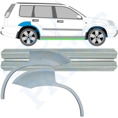 Kynnyspelti + takalokasuojan korjaussarja varten Nissan X-Trail 2001-2007 / Vasen+Oikea / Sarja 9638
