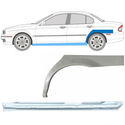 Kynnyspelti + takalokasuojan korjaussarja varten Jaguar X-Type 2001-2009 / Vasen / Sarja 12621