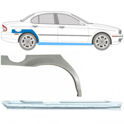 Kynnyspelti + takalokasuojan korjaussarja varten Jaguar X-Type 2001-2009 / Oikea / Sarja 12620
