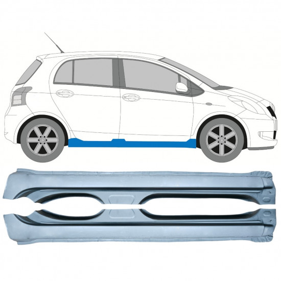 Kynnyspelti korjauspaneeli varten Toyota Yaris 2006-2011 / Vasen+Oikea / Sarja 10015