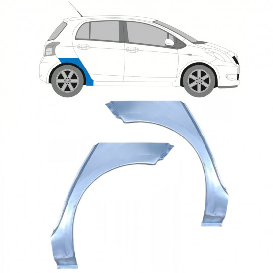 Takalokasuoja korjaussarja varten Toyota Yaris 2006-2011 / Vasen+Oikea / Sarja 10619