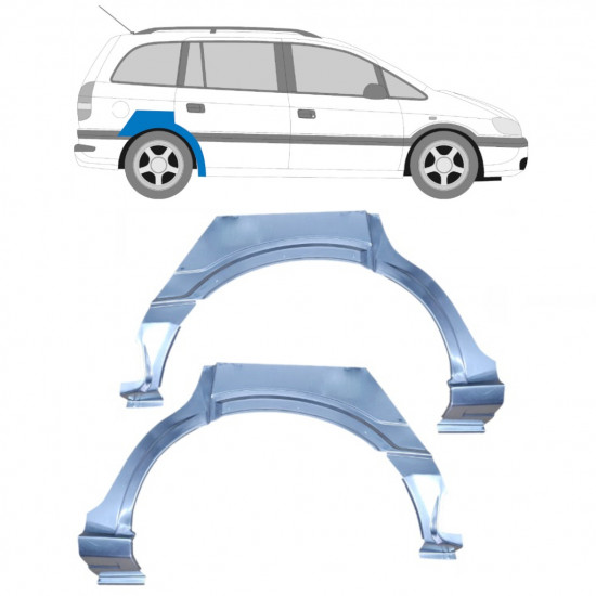 Takalokasuoja korjaussarja varten Opel Zafira 1999-2005 / Vasen+Oikea / Sarja 9403