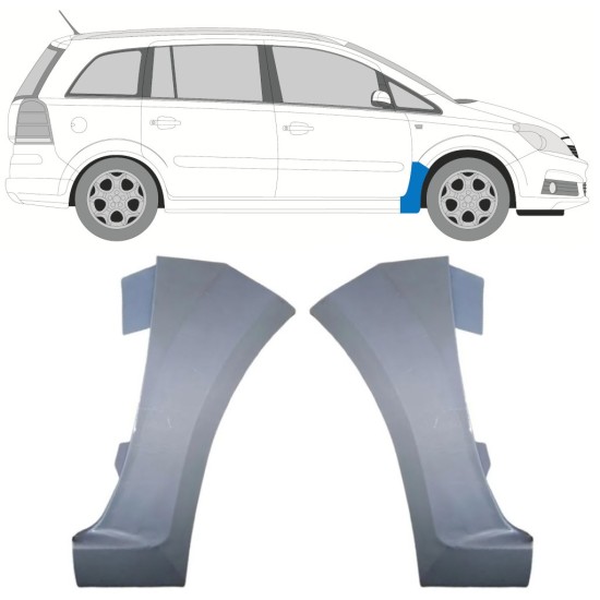 Etulokasuojan korjauspelti varten Opel Zafira B 2005-2012 / Vasen+Oikea / Sarja 16852