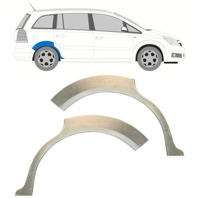 Takalokasuoja korjaussarja varten Opel Zafira B 2005-2012 / Vasen+Oikea / Sarja 14758