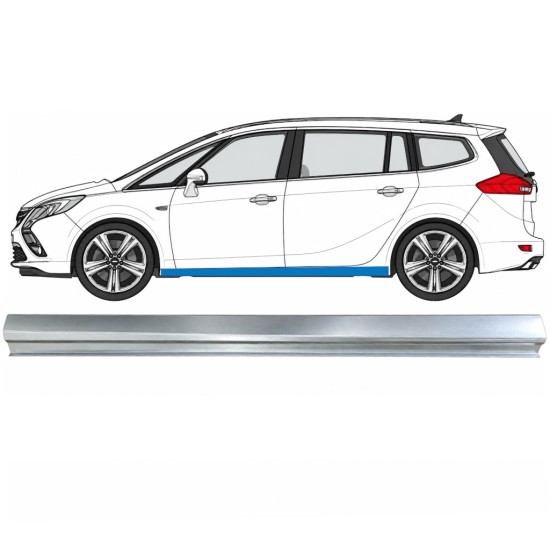 Kynnyspelti korjauspaneeli alempi osa varten Opel Zafira C 2012-2019 / Vasen 17040