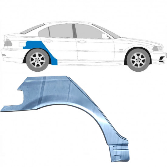 Takalokasuoja korjaussarja varten BMW E46 3 1998-2005 / Oikea 6206