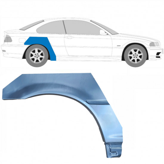 Takalokasuoja korjaussarja varten BMW E46 3 1998-2005 / Oikea / COUPE 6198