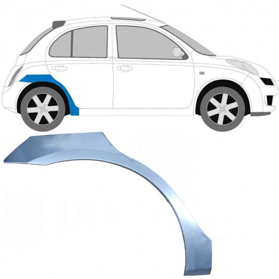 Takalokasuoja korjaussarja varten Nissan Micra 2002-2010 / Oikea 6341