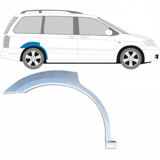 Takalokasuoja korjaussarja varten Mazda MPV 1999-2006 / Oikea 5844